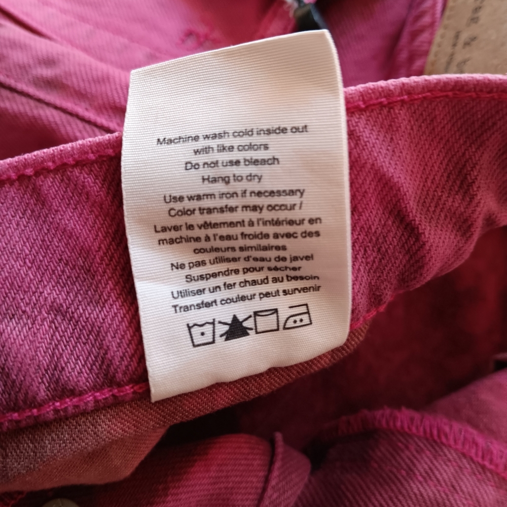 Rag & Bone Maya Jean Short 6" High Rise Bright Fuchsia Organic Cotton Size 28 - Picture 9 of 14